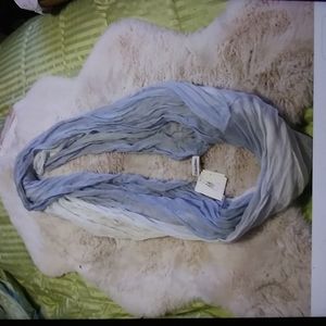 NWT. Calvin Klein scarf light denim blue and white.